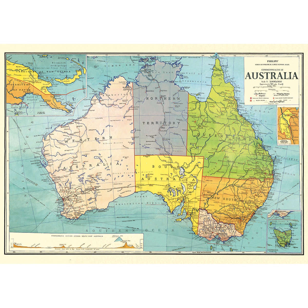 Cavallini & Co Poster - Australia Map 3