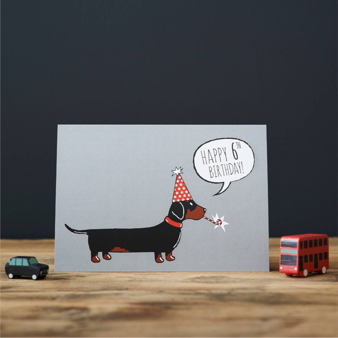 Card – Dachshund 6th Birthday