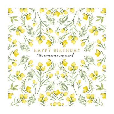 Birthday Card - Yellow Flowers - The Art File