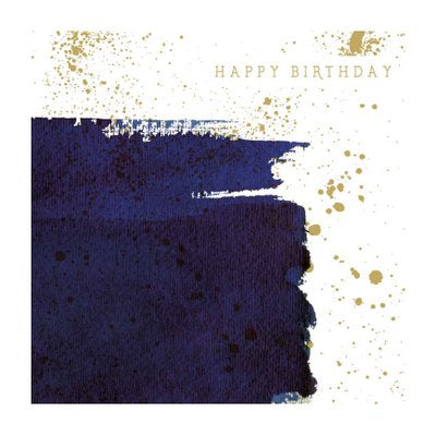 Birthday Card - Blue Splatter - The Art File