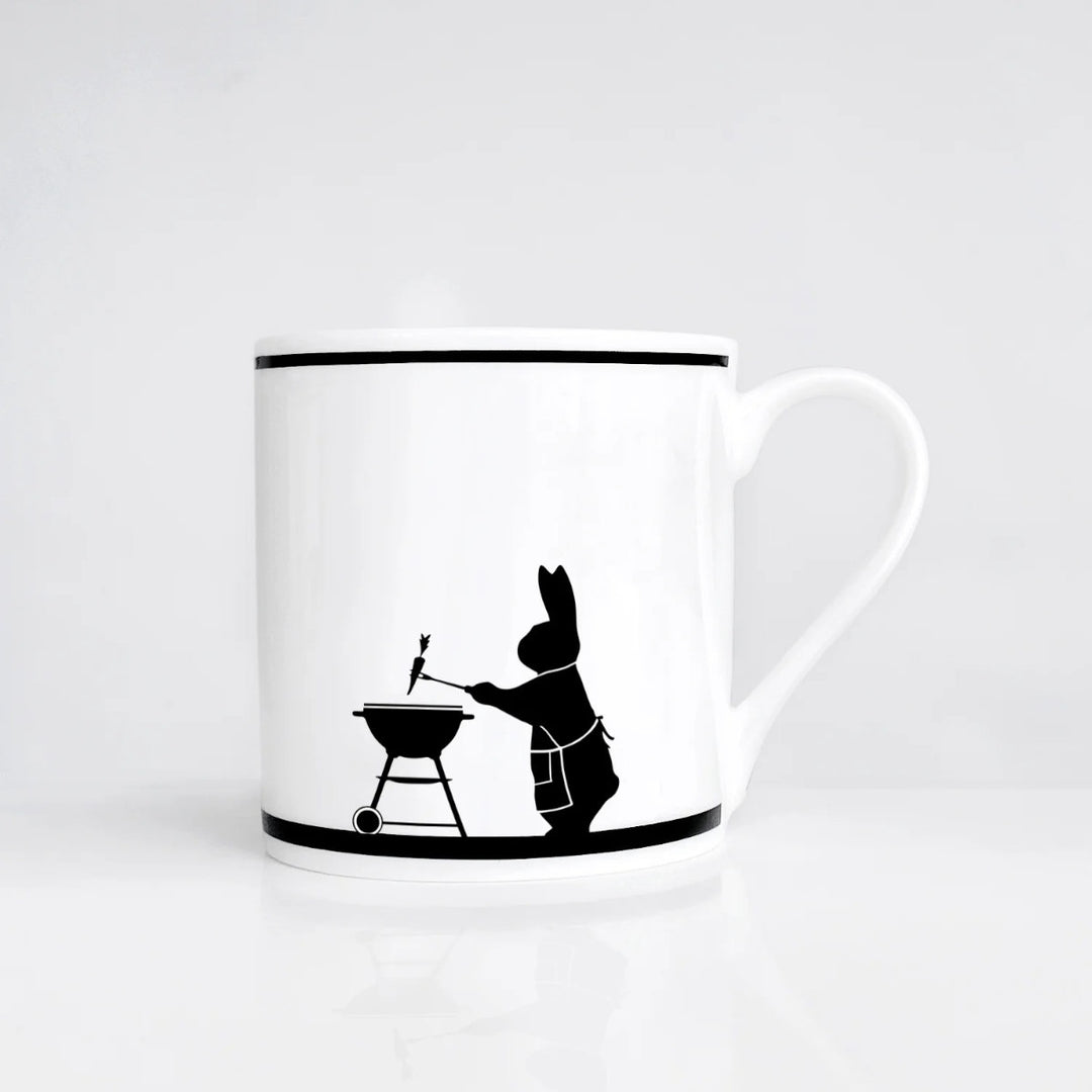 HamMade Fine China Mug - BBQ/Lounger Rabbit