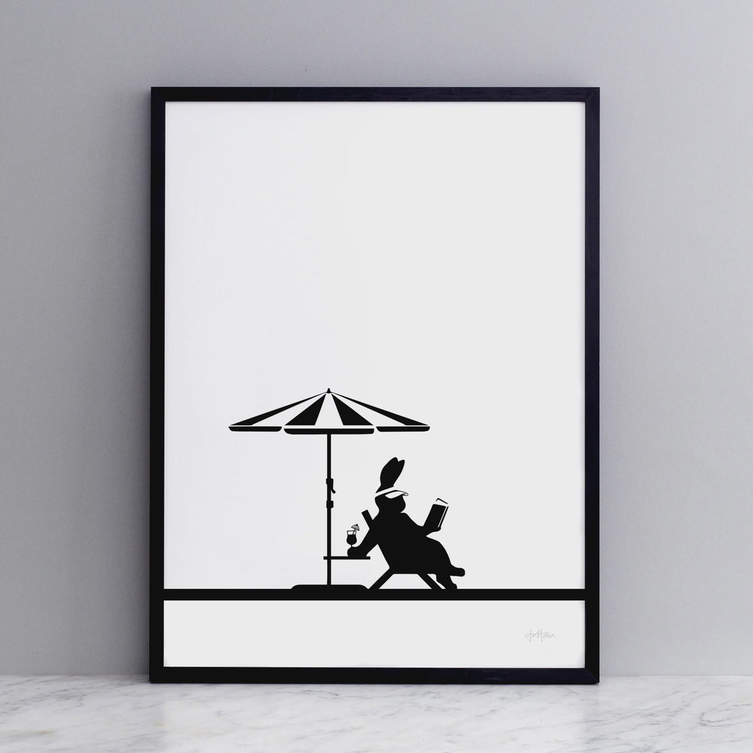 Ham Print (Unframed) - Lounging Rabbit