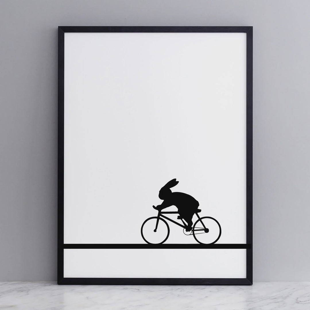 Ham Print (Unframed) - Racing Bike Rabbit