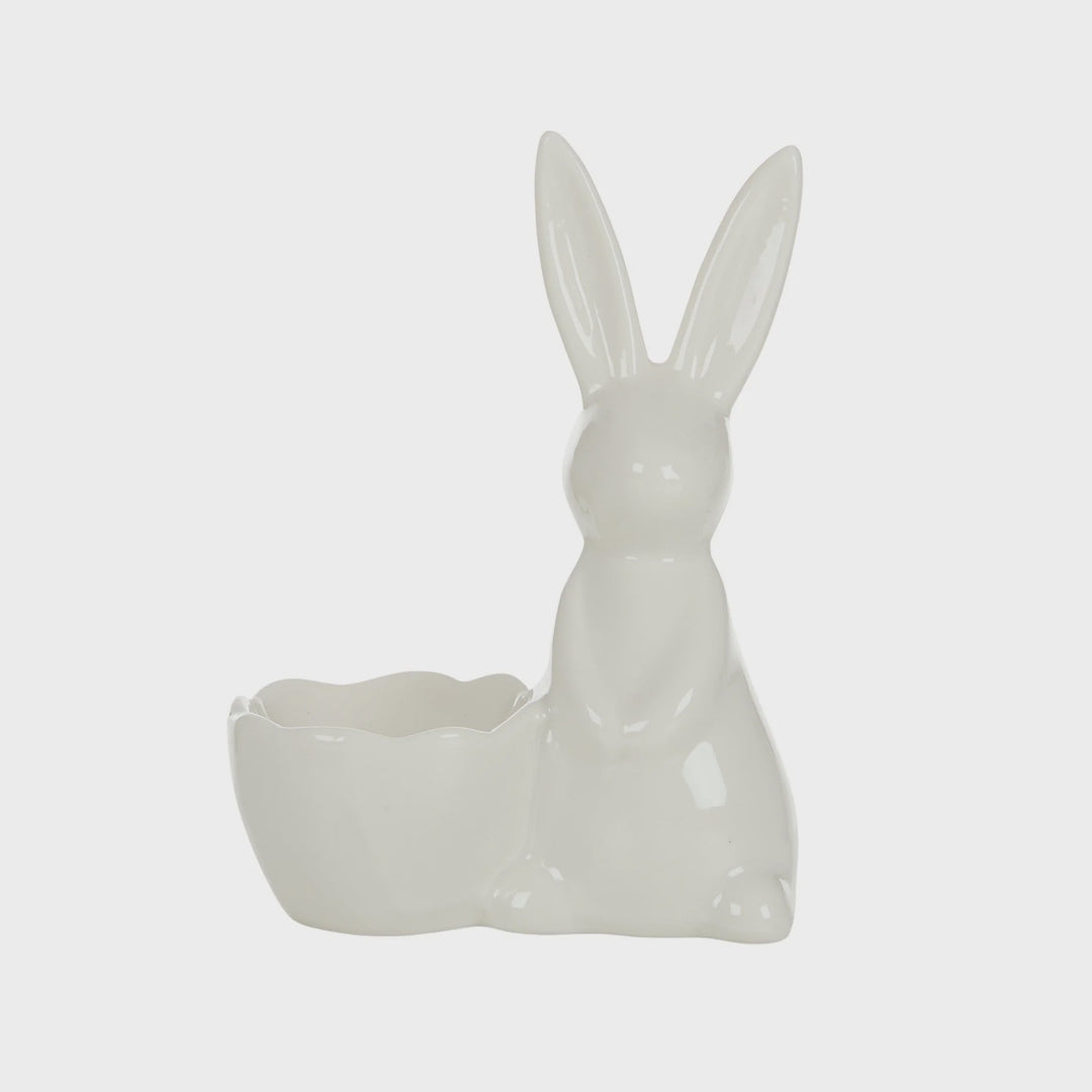 Bunny Egg Cup Ceramic - White