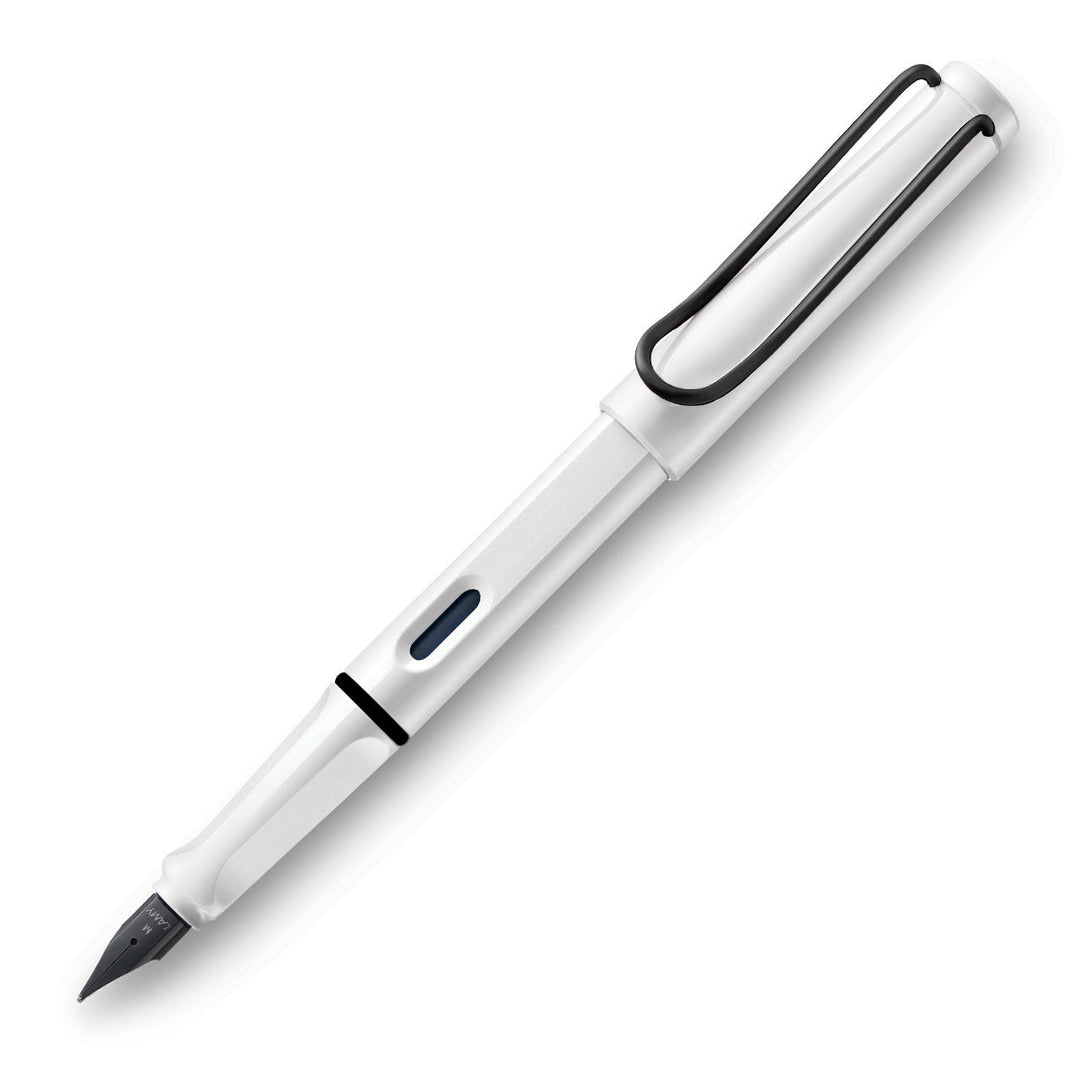 SAFARI - Fountain Pen - Medium -White with Black Clip