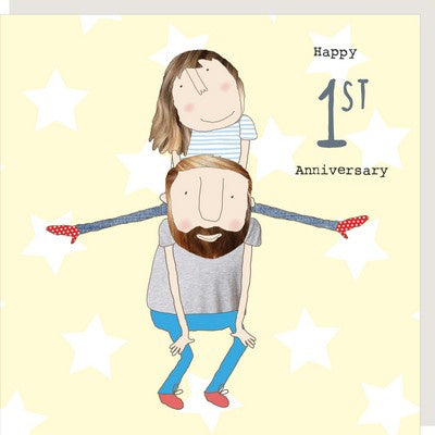 Anniversary Card - 1st Anniversary - Rosie Made a Thing
