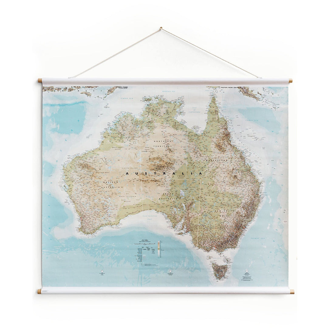 Canvas Wall Map - Australia 1.4 x 1.1m - Studio Milligram