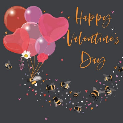 Balloons Bees Valentines Card