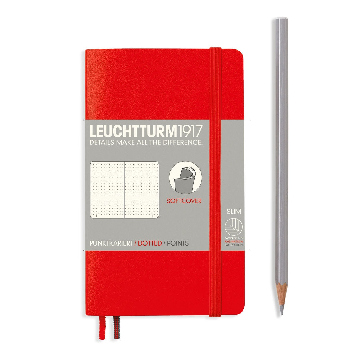 Leuchtturm Notebook, A6, Softcover - Red, Dotted