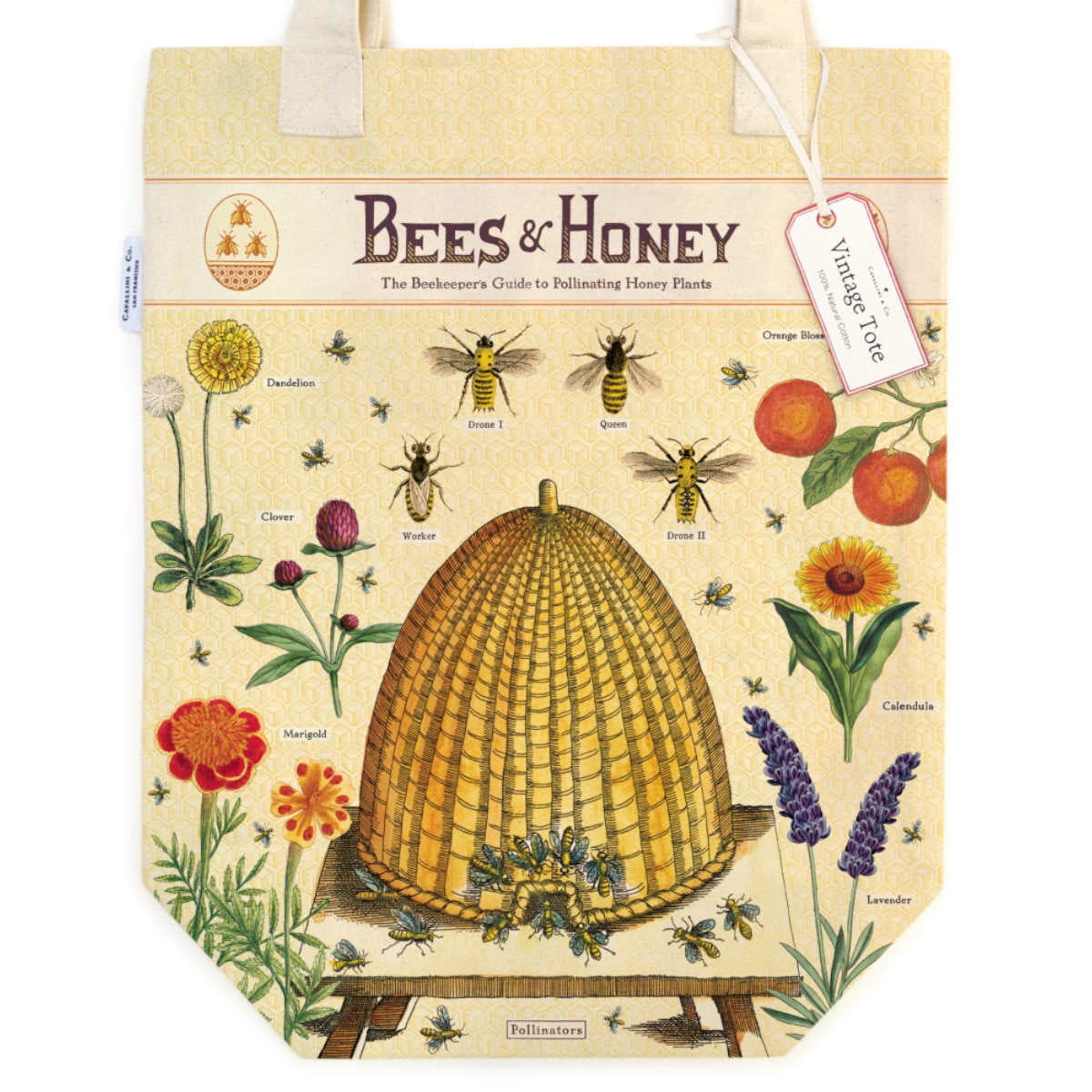Vintage Tote Bag - Cavallini & Co. Bees and Honey