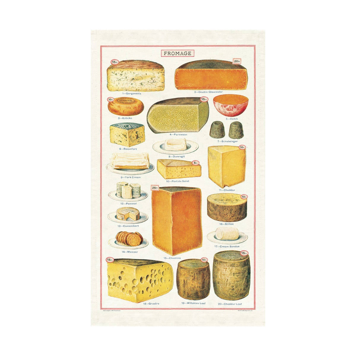 Tea Towel - Cavallini & Co. Cheese