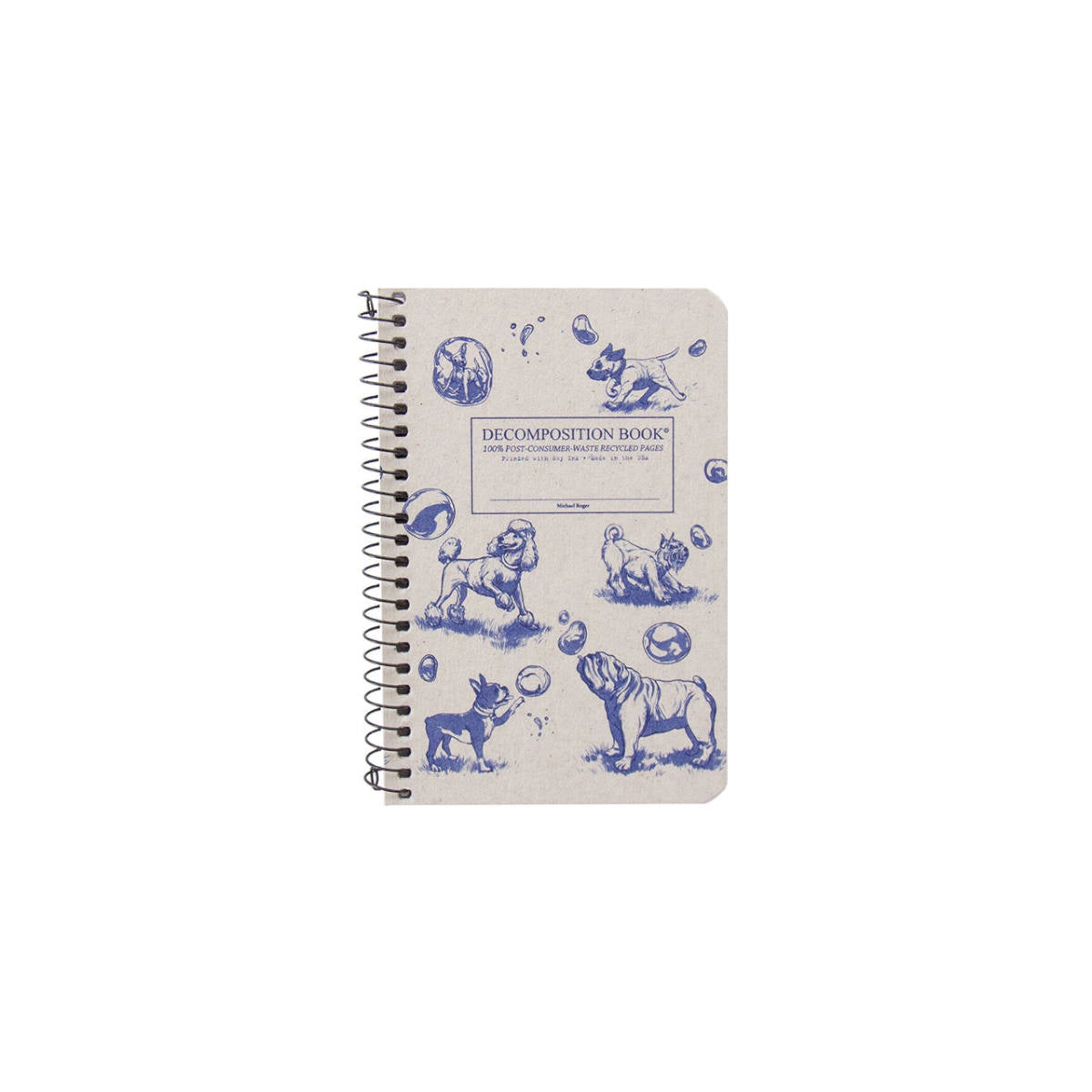 Decomposition Book - Pocket Spiral Notebook - Ruled - Dogs and Bubbles