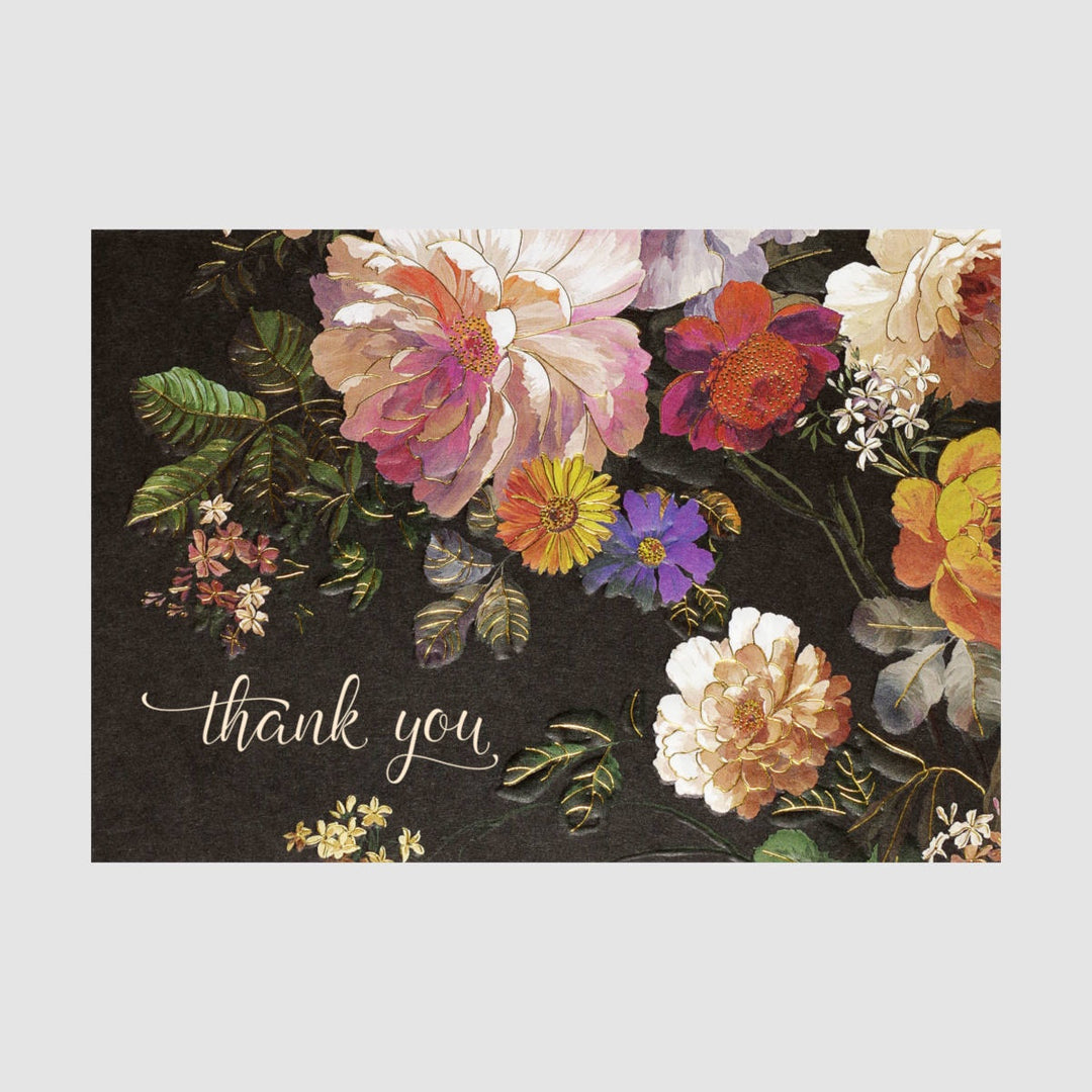 Boxed Thank You Note Cards - Midnight Floral