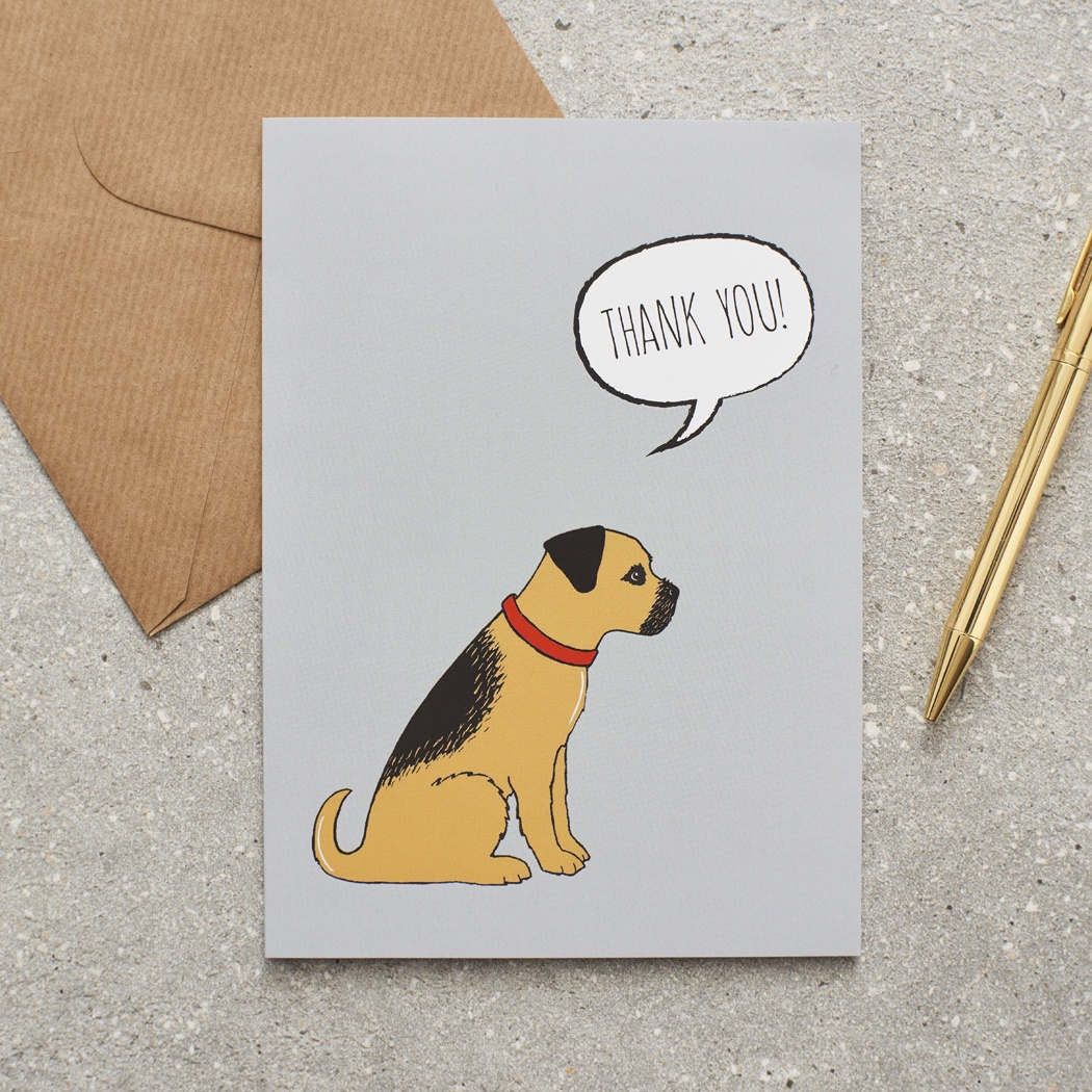 Thank You Card - Border Terrier - Sweet William