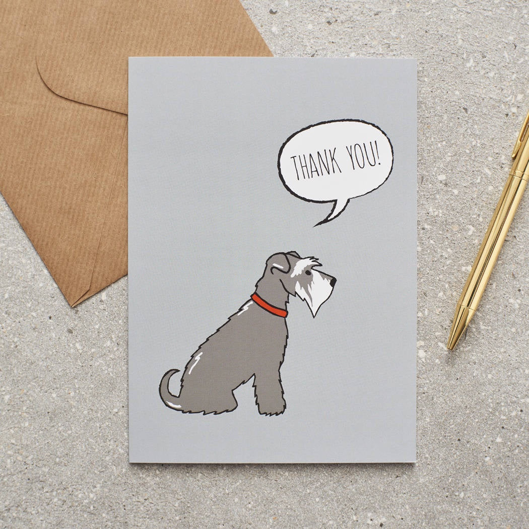 Thank You Card - Grey Schnauzer - Sweet William