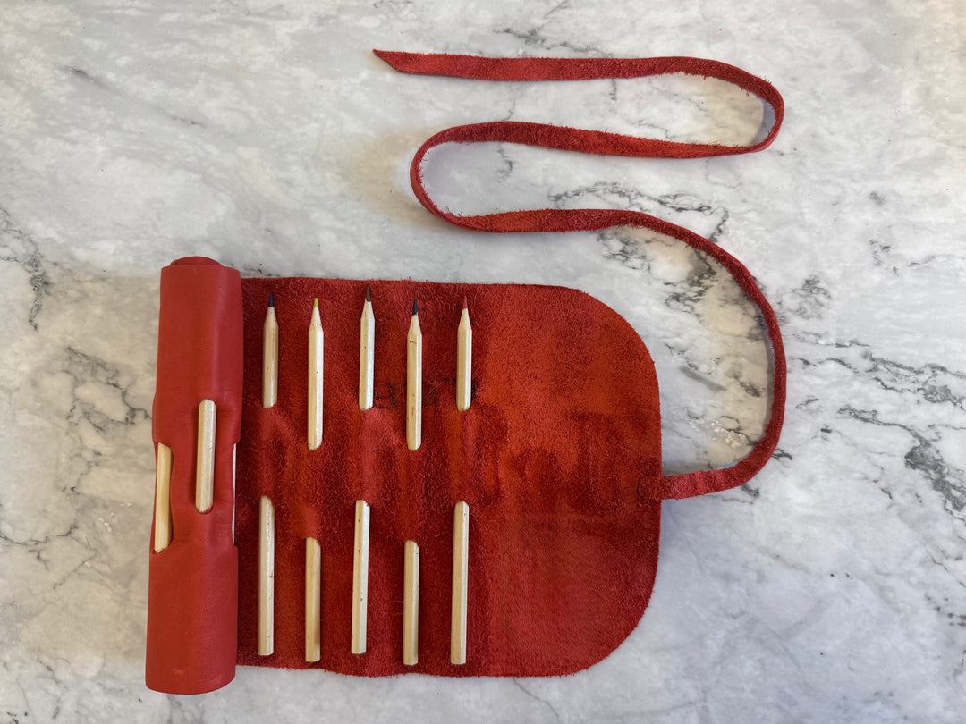 Manufactus Leather Pencil Wrap - Red