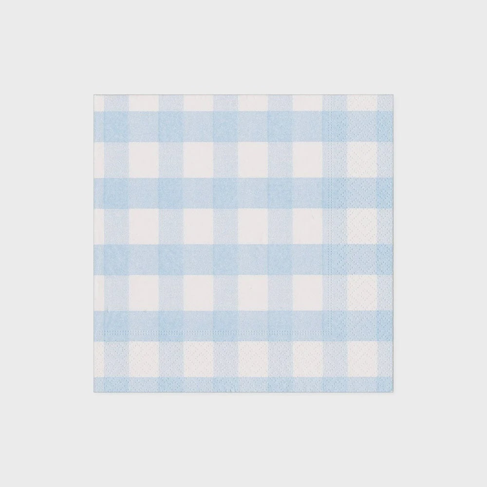 Cocktail Napkin -Gingham light Blue