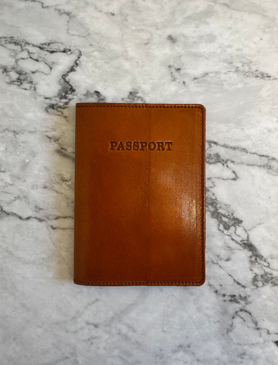 Manufactus Leather Passport Holder - Tan Gold