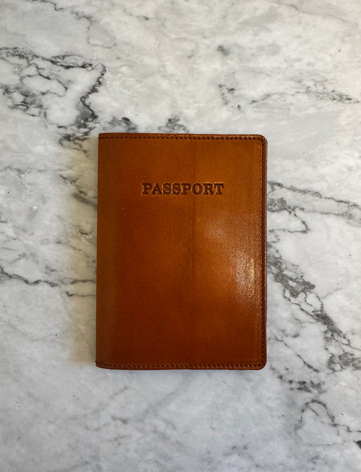 Manufactus Leather Passport Holder - Tan Gold