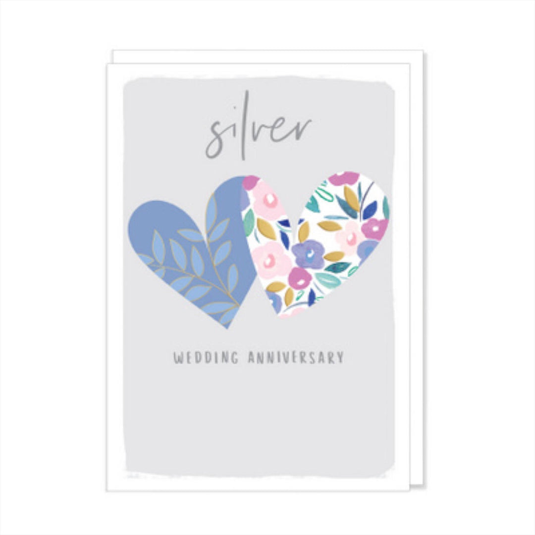 Kirra Card - Silver Wedding Anniversary Hearts