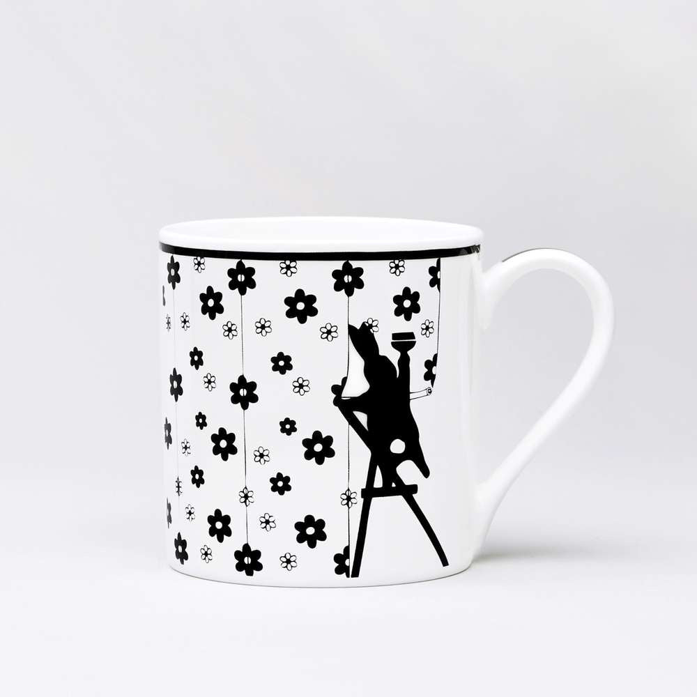 HamMade Fine China Mug - Wallpapering Rabbit
