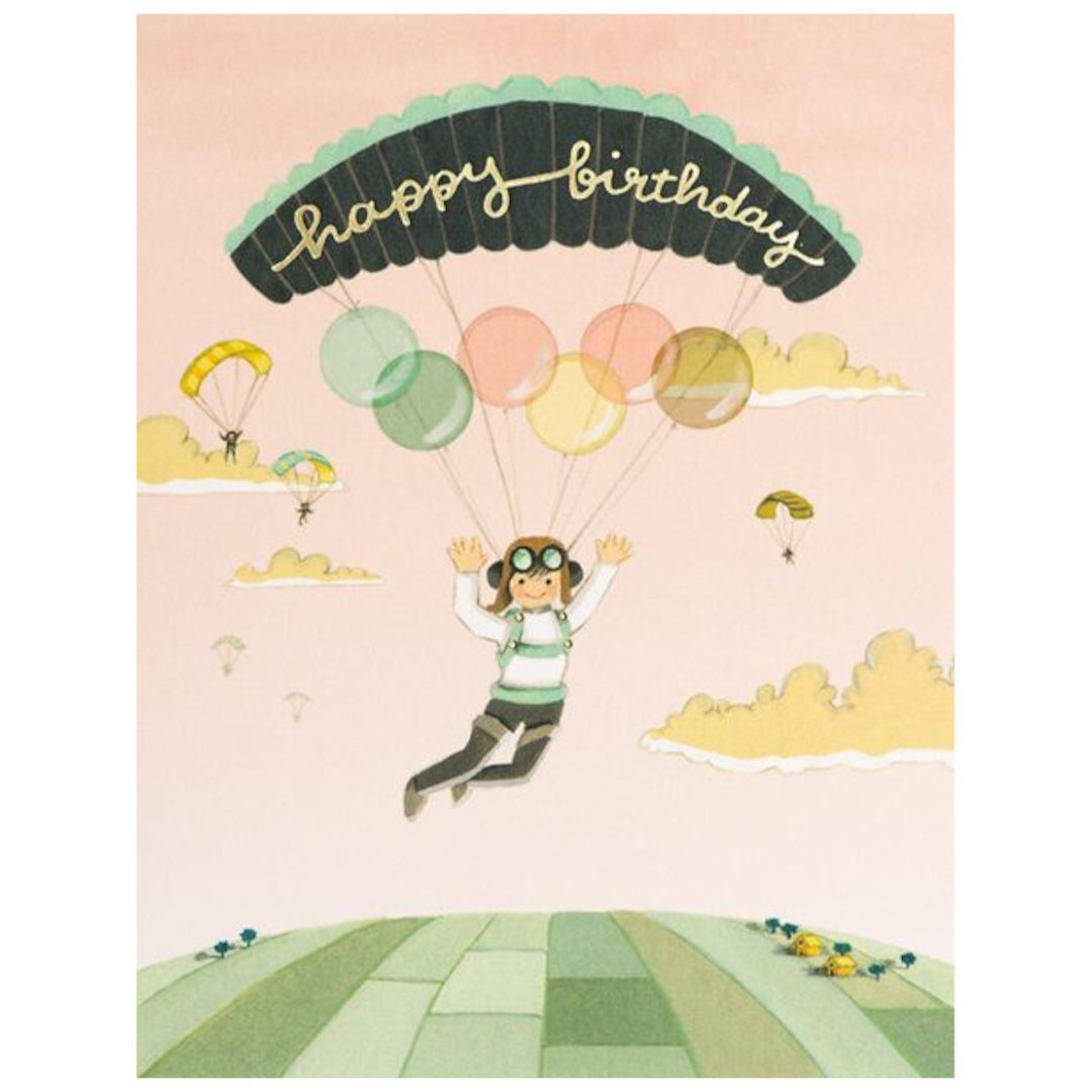 Birthday Card - Paraglider Birthday - JooJoo Paper