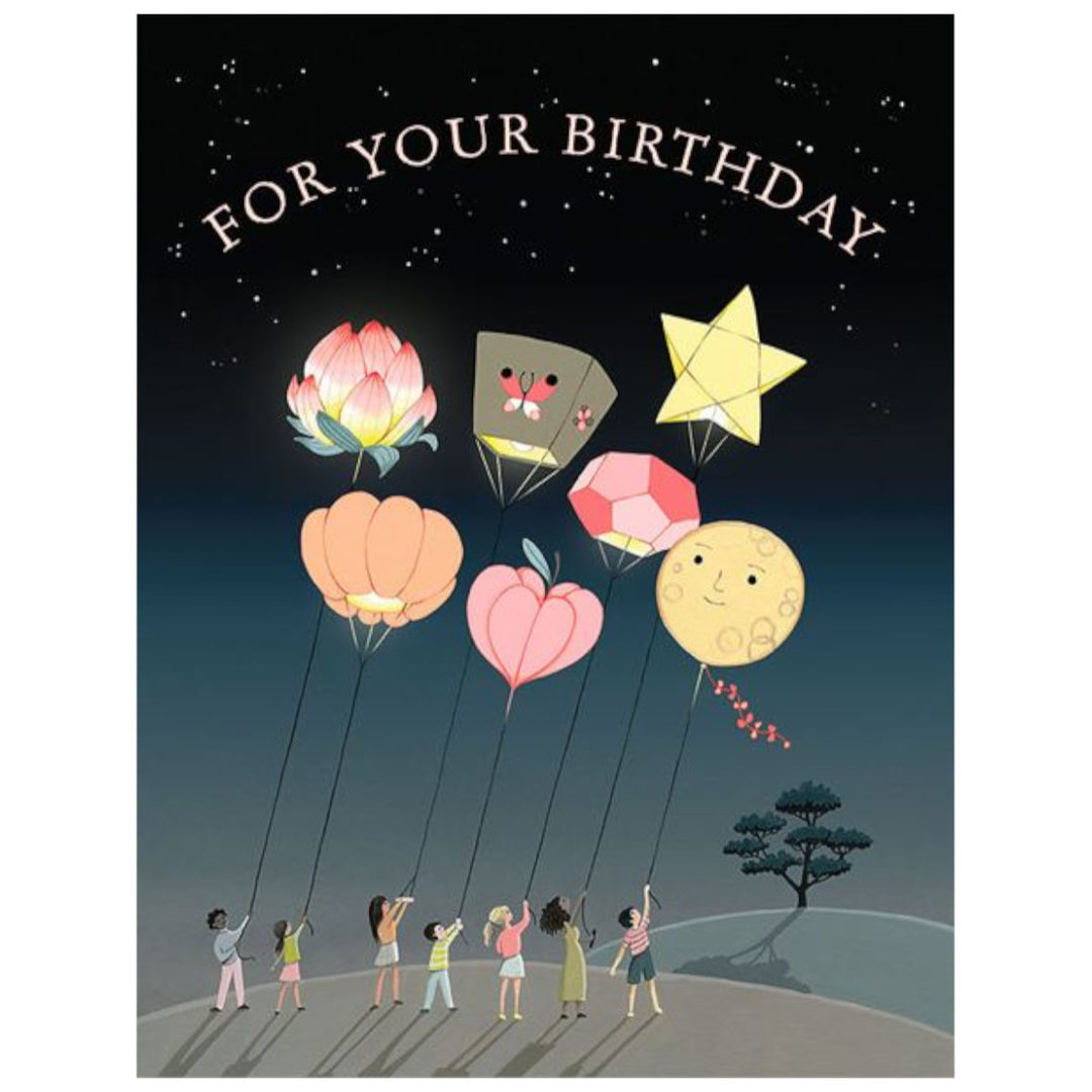 Birthday Card - Lanterns Birthday - JooJoo Paper