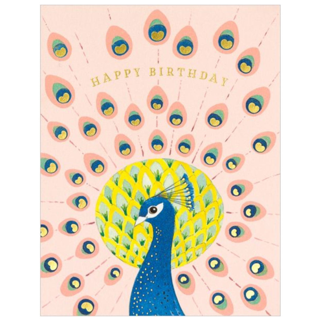 Birthday Card - Peacock Birthday - JooJoo Paper