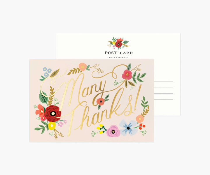 Postcards - Pack of 10 - Bouquet Thanks - Rifle Paper Co.