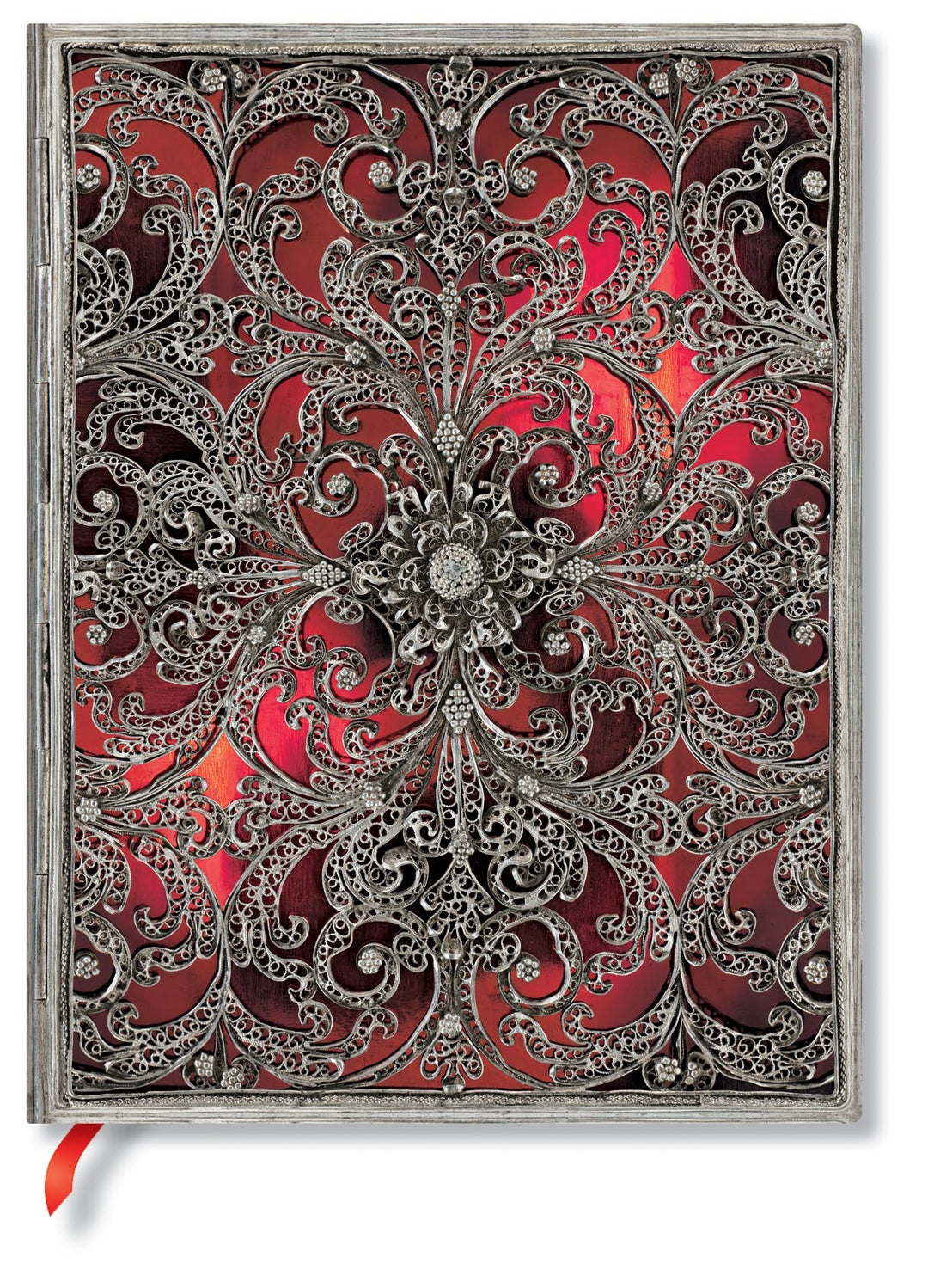 Flexi Journal - Silver Filigree Collection, Garnet, Ultra Lined