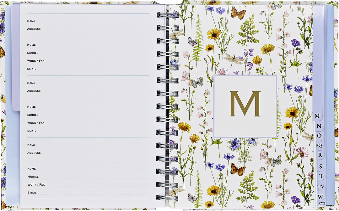 Address Book Large - Wildflower Garden