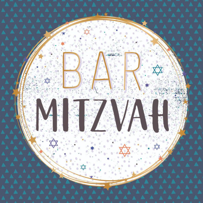 Card - Bar-mitzvah - Blue triangles
