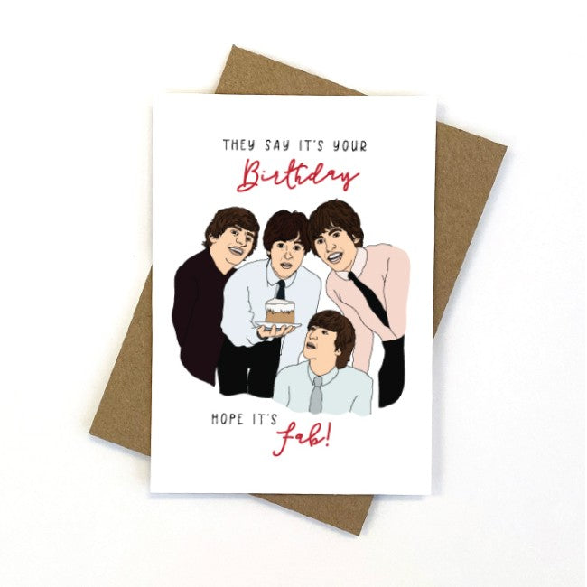Birthday Card - Beatles - Candle Bark Creations