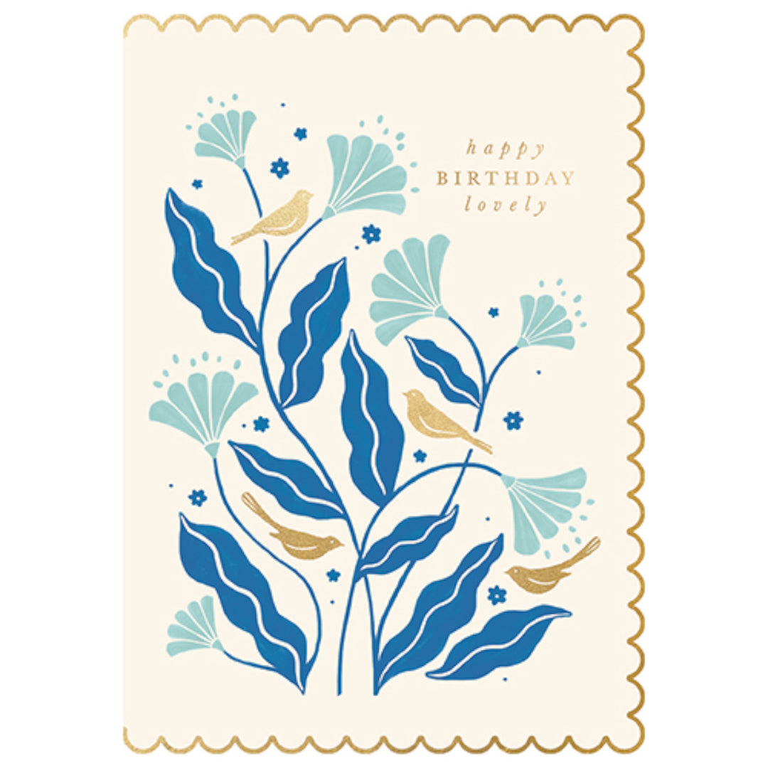 Birthday Card - Birds and Flowers - Meraki