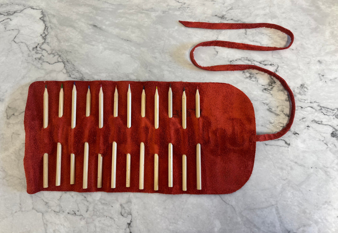 Manufactus Leather Pencil Wrap - Red