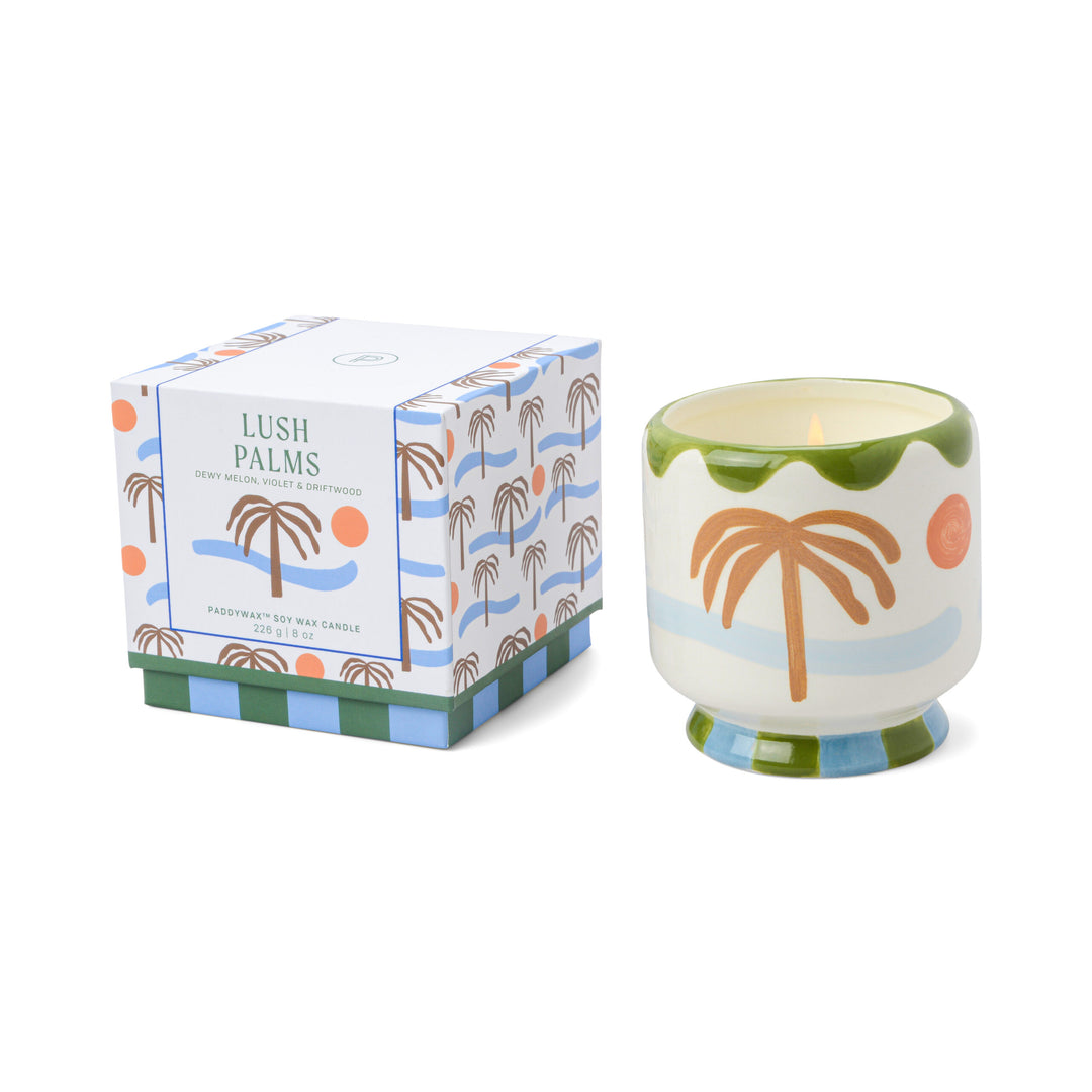 Paddywax 8oz Ceramic Candle Palm - Lush Palms