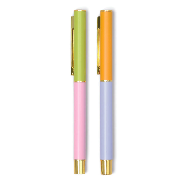 Colour Block Pen Set - Lilac and Cornflower - Set of 2