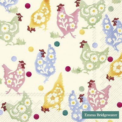 Emma Bridgewater Napkins - Lunch - Spring Chickens Cream