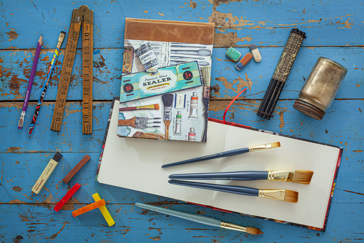 A5 Half-Leather Bound Sketchbook (Blue) - Balloon