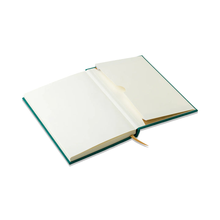 Hard Cover Suede Journal  - Linear Boxes Green