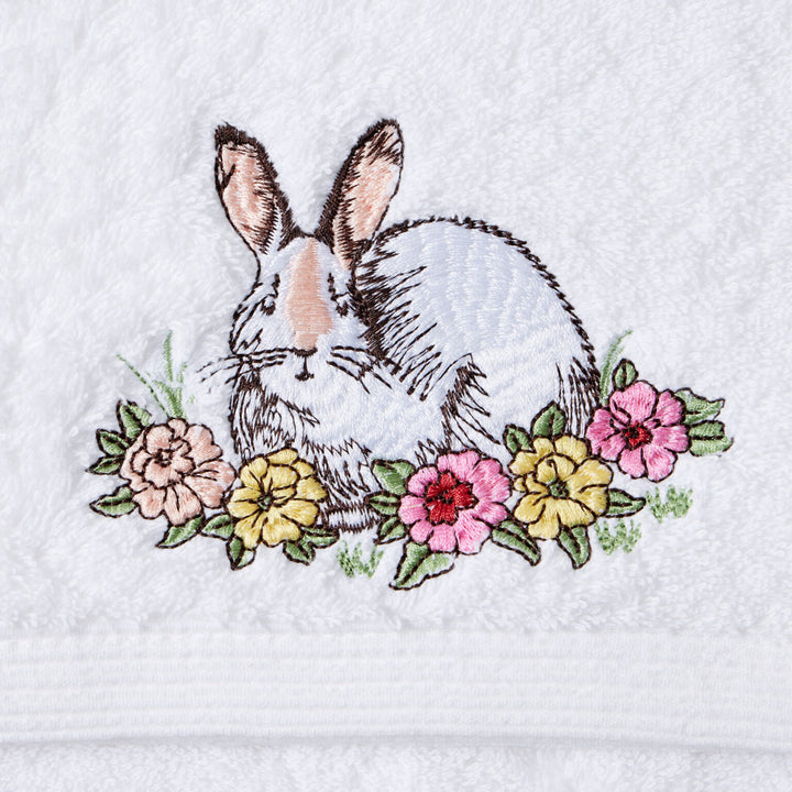 Floral Rabbit Hand Towel