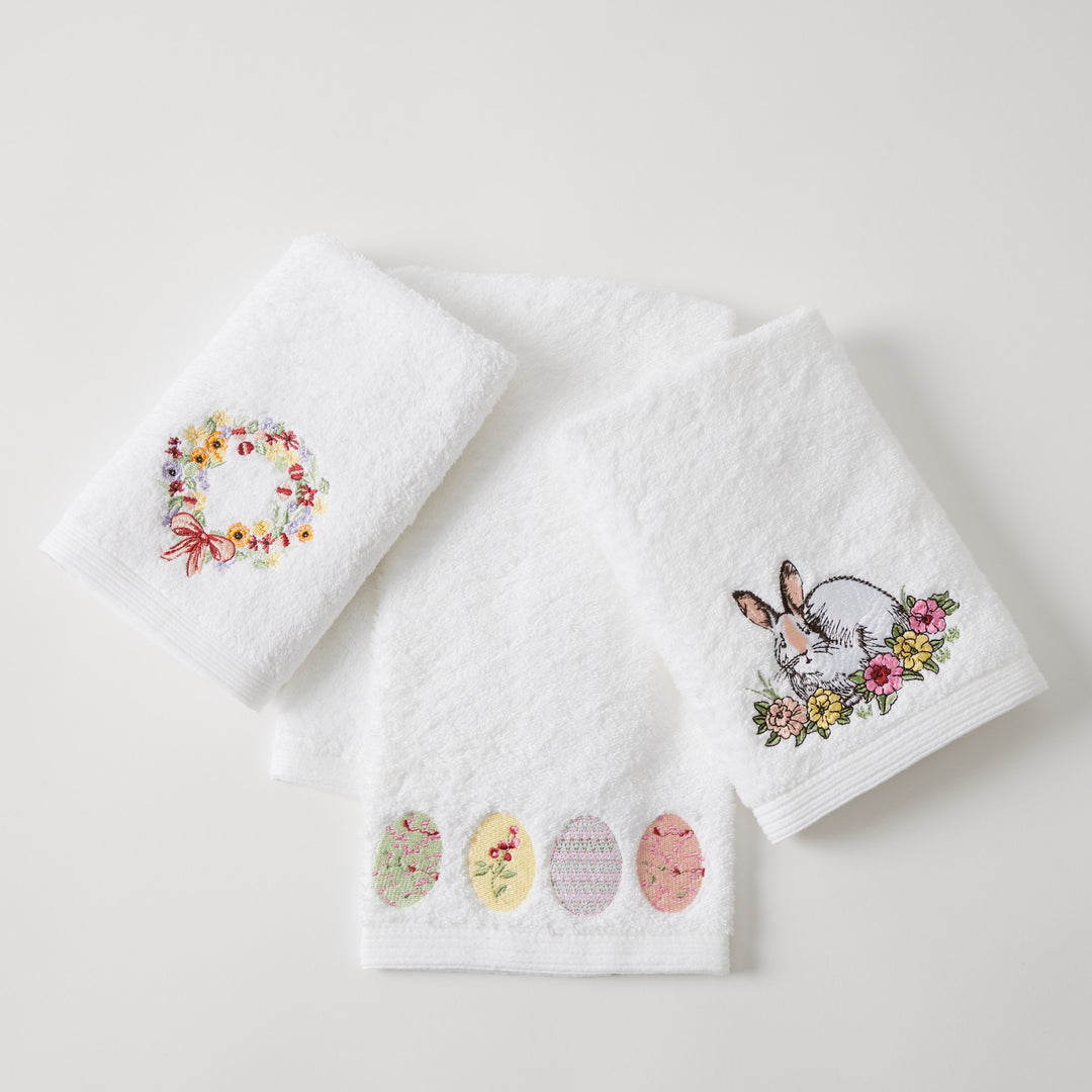 Easter Hand Towel - Floral Rabbit