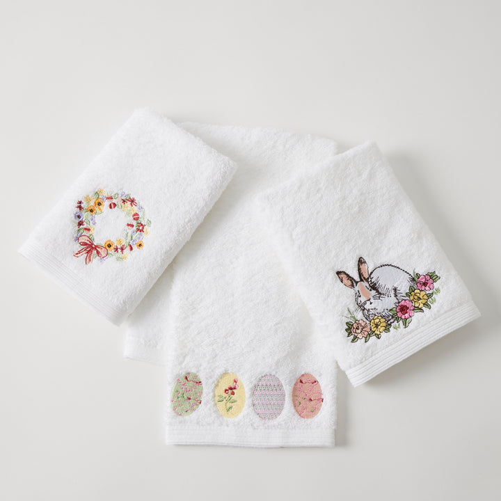 Easter Hand Towel - Floral Rabbit