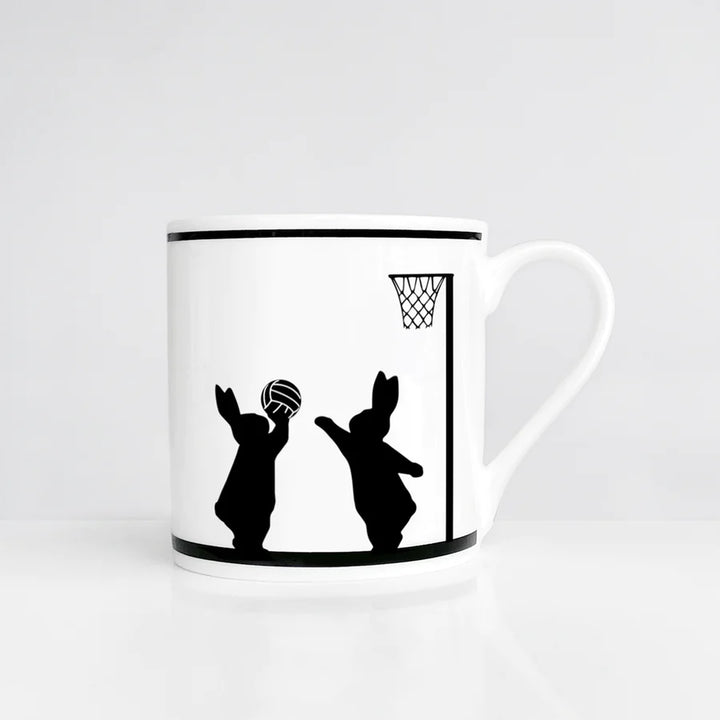 HamMade Fine China Mug - Netball Rabbit