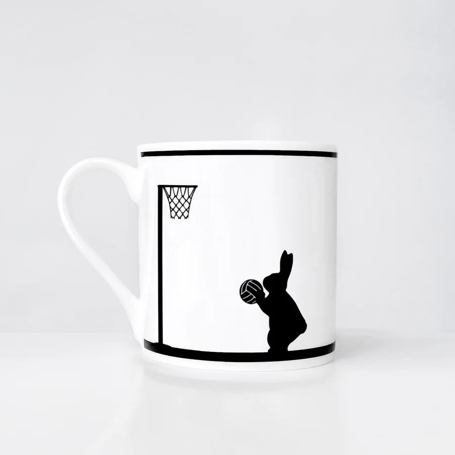 HamMade Fine China Mug - Netball Rabbit