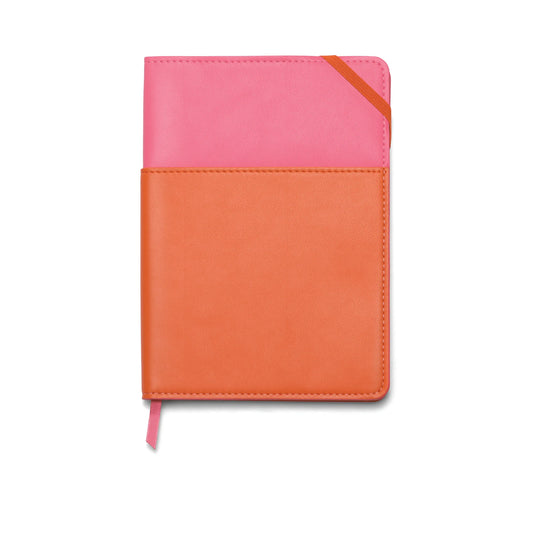 Vegan Leather Pocket Journal - Pink & Chilli