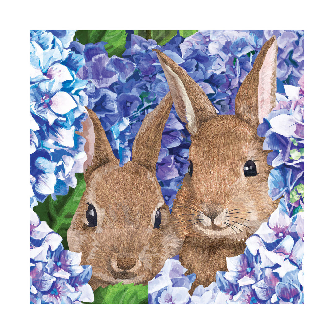 Easter Cocktail Napkins - Hydrangea Bunnies