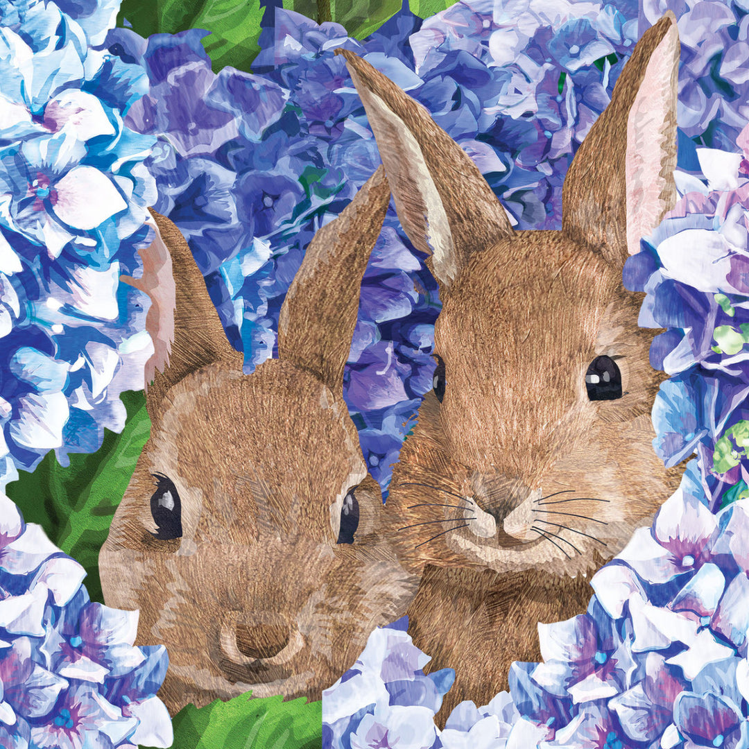 Easter Lunch Napkins - Hydrangea Bunnies