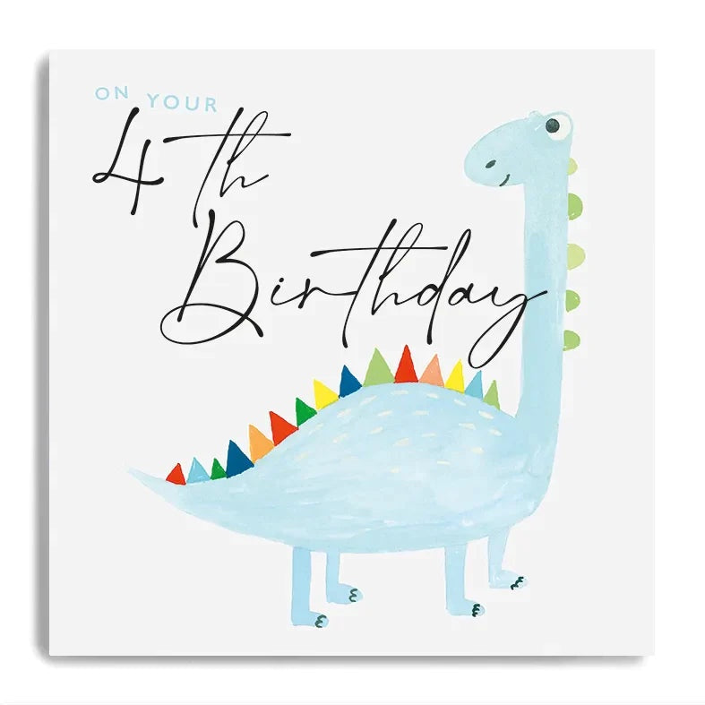 Serendipity Card - 4th Birthday Dinosaur