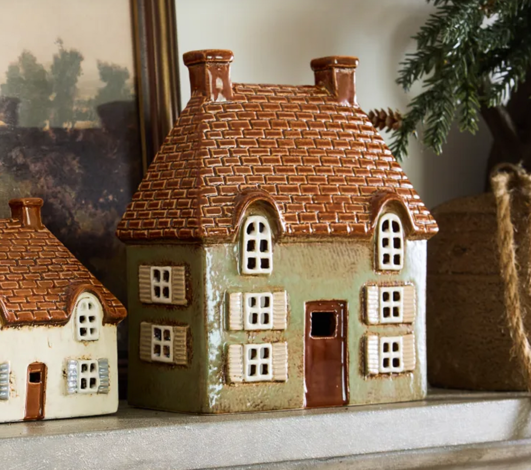 Cotswold Tea Light Cottage Seagreen
